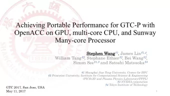 Achieving Portable Performance for GTC-P with  OpenACC on GPU, multi-core CPU, and Sunway