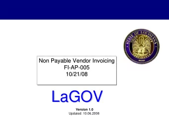 LaGOV  LaGOV  Version 1.0  Updated: 10.06.2008  Agenda    Logistics, Ground Rules &amp;