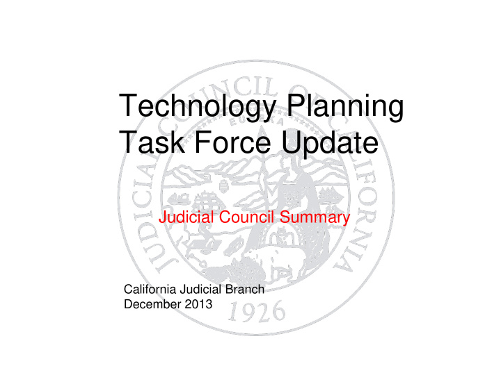 technology planning task force update