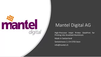 Mantel Digital AG  High-Precision Inkjet Printer DataPrint for  Printing into Anodized Aluminium