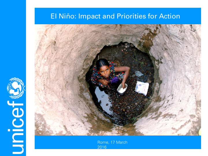 el ni o impact and priorities for action