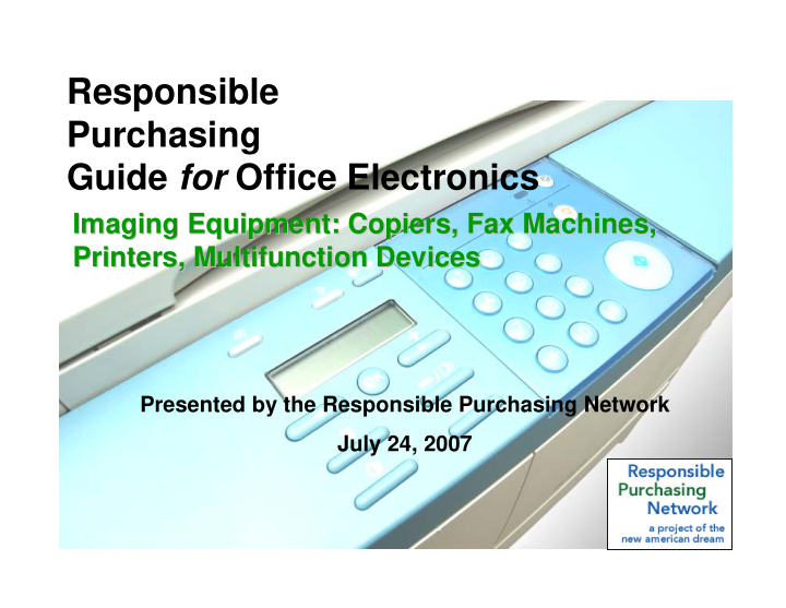 responsible purchasing guide for office electronics
