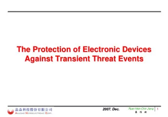 The Protection of Electronic Devices  The Protection of Electronic Devices  Against Transient