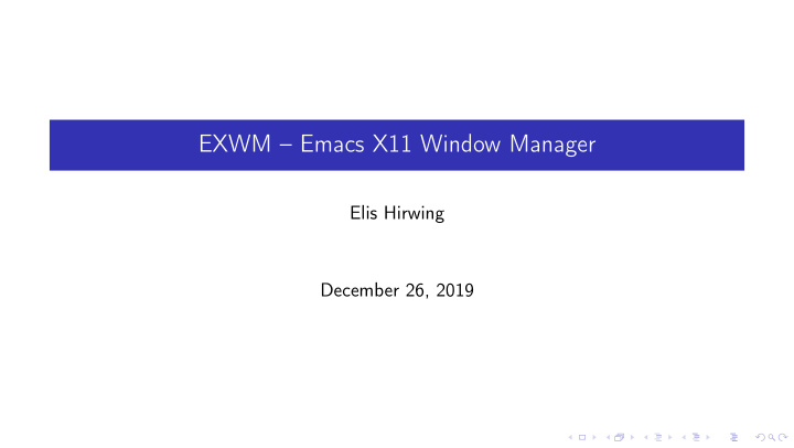 exwm emacs x11 window manager