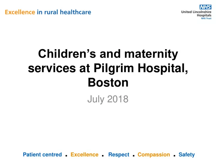 children s and maternity