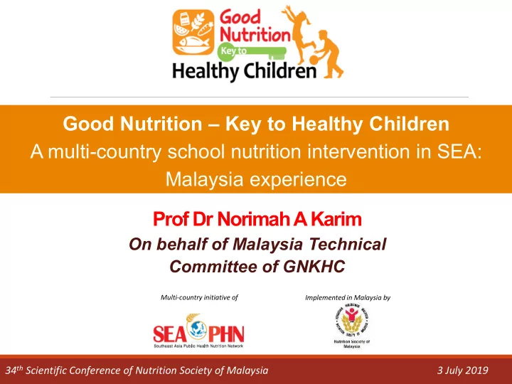 good nutrition key to healthy children a multi country