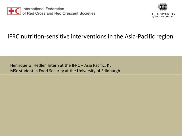 ifrc nutrition sensitive interventions in the asia
