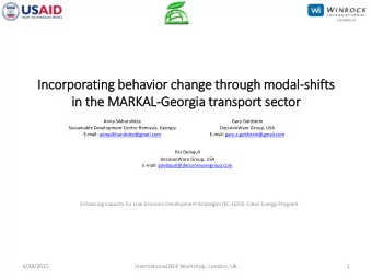 In  Incorporatin  ing behavio  ior change th  through modal-shif  ifts  in  in th  the MARKA