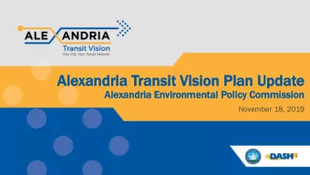 Al  Alexandria  andria Tra  rans  nsit  it Vi  Vision  ion Pla  lan  n Upd  Updat  ate  Ale  lexan