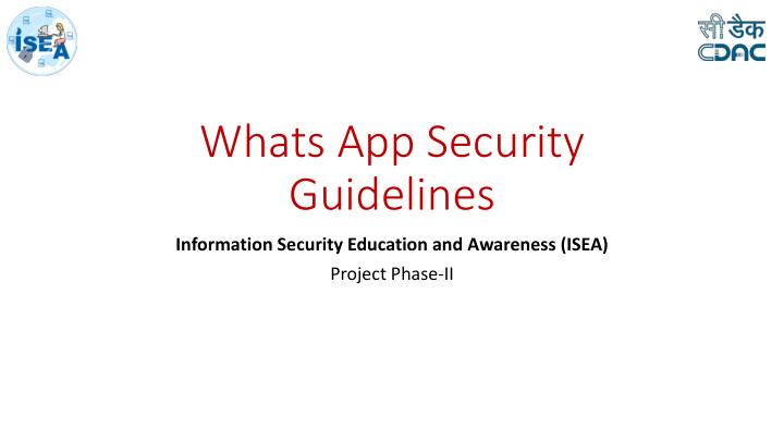 whats app security guidelines