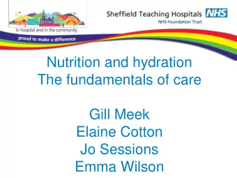 Nutrition and hydration  The fundamentals of care  Gill Meek  Elaine Cotton  Jo Sessions  Emma