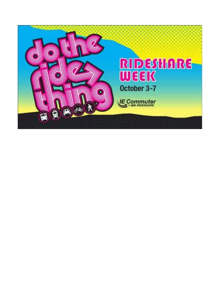 rideshare week is an annual week long event in early