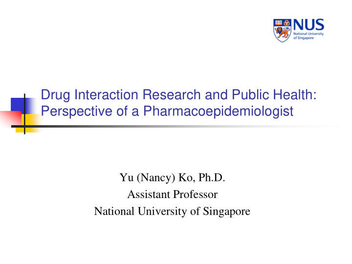 drug interaction research and public health perspective