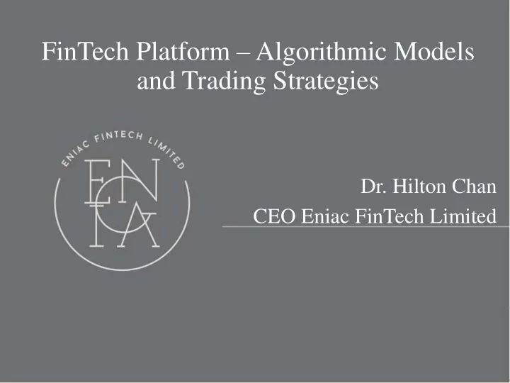 and trading strategies