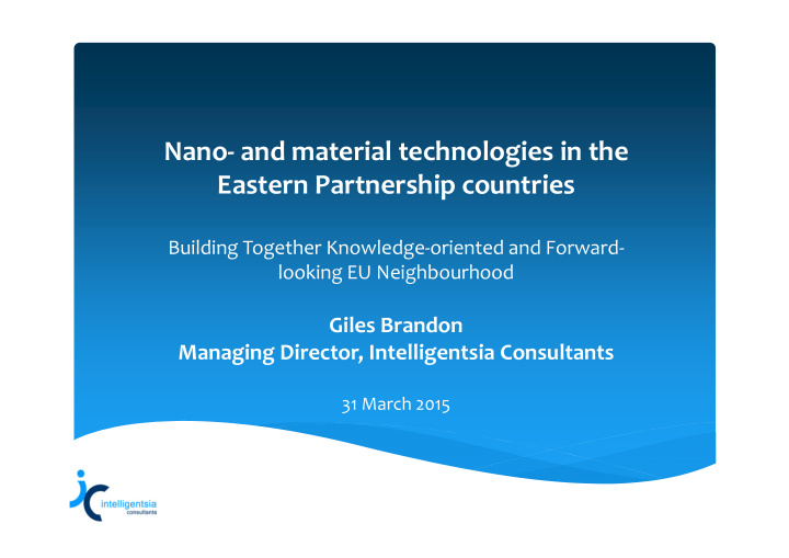 nano and material technologies in the eastern partnership