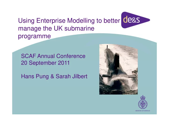 using enterprise modelling to better manage the uk