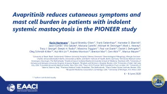 Avapritinib reduces cutaneous symptoms and  mast cell burden in patients with indolent  systemic