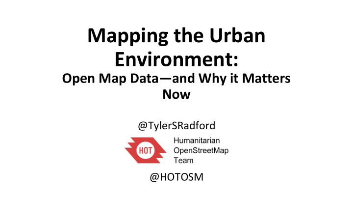 mapping the urban environment