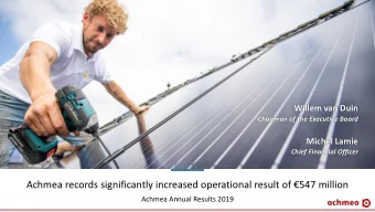 Achmea records significantly increased operational result of 547 million  Achmea Annual Results