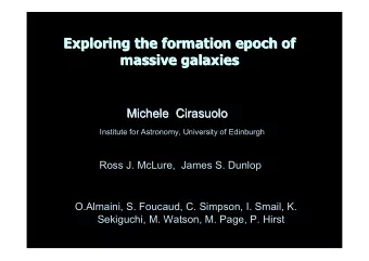 Exploring the formation epoch of  Exploring the formation epoch of  massive galaxies  massive