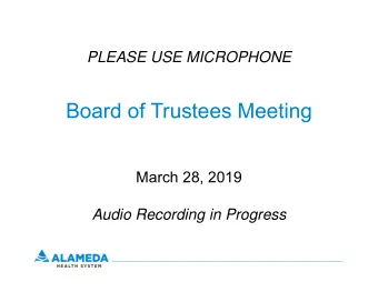 Board of Trustees Meeting  March 28, 2019  Audio Recording in Progress  AHS Board of Trustees