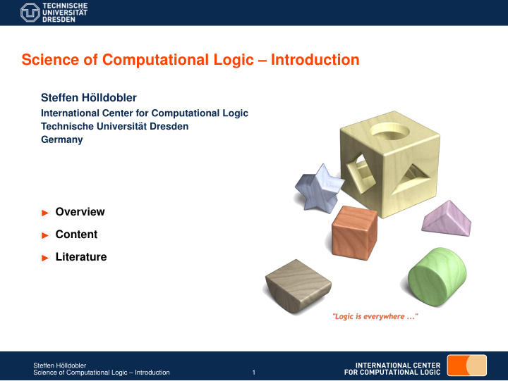 science of computational logic introduction