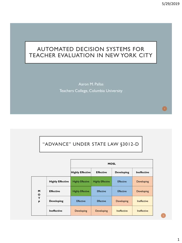 teacher evaluation in new york city