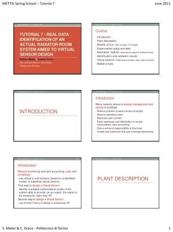 PLANT DESCRIPTION  use virtual or soft sensors, based on a identified  model, to substitute