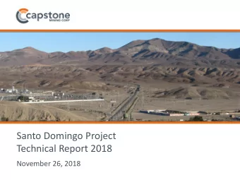 Santo Domingo Project  Technical Report 2018  November 26, 2018  Cautionary Note On Forward Looking
