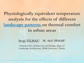 analysis for the effects of  different  landscape patterns on thermal comfort  in urban areas Sevgi