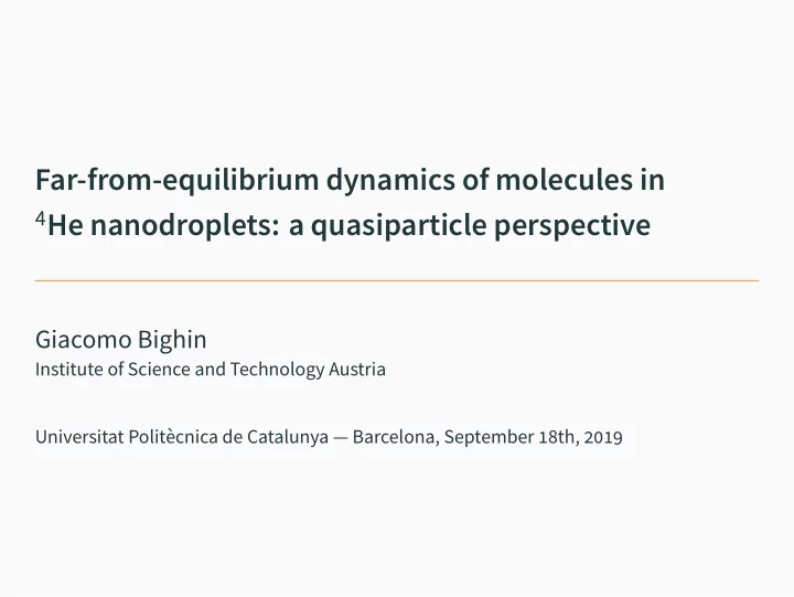 far from equilibrium dynamics of molecules in 4 he