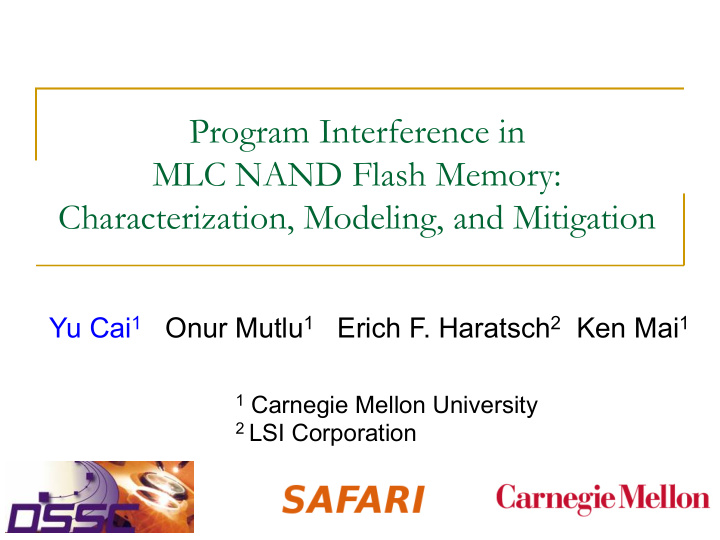program interference in mlc nand flash memory