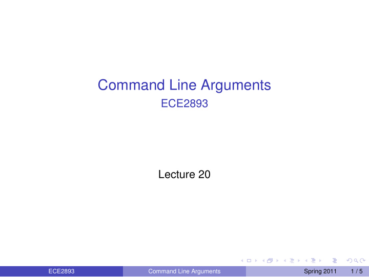 command line arguments