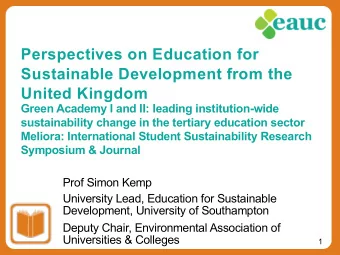 Perspectives*on*Education*for*  Sustainable*Development*from*the*  United*Kingdom*