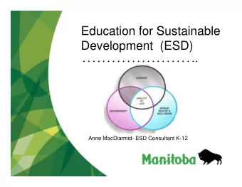Education for Sustainable  Development  (ESD)