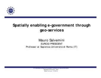 Spatially enabling e-government through  geo-services  Mauro S  alvemini  EUROGI PRES  IDENT