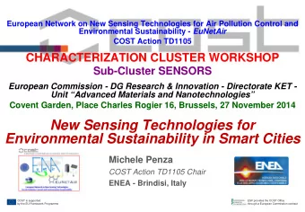 New Sensing Technologies for  Environmental Sustainability in Smart Cities  Michele Penza  COST