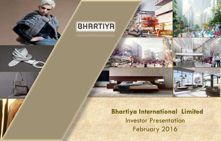 bhartiya international limited investor presentation