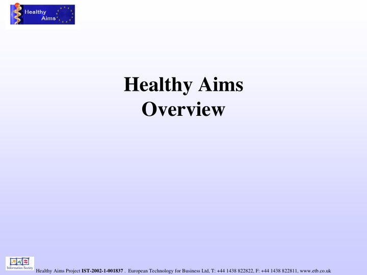 healthy aims overview