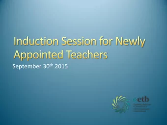 September 30 th 2015  Cork ETB Vision &amp; Values  Cork ETB Organisational Structure  Patrons and