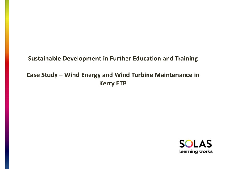 sustainable development in further education and training