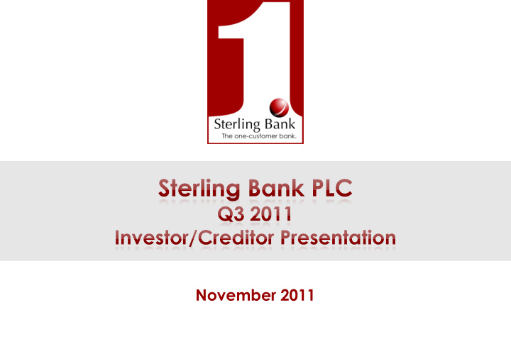 november 2011 investor relations