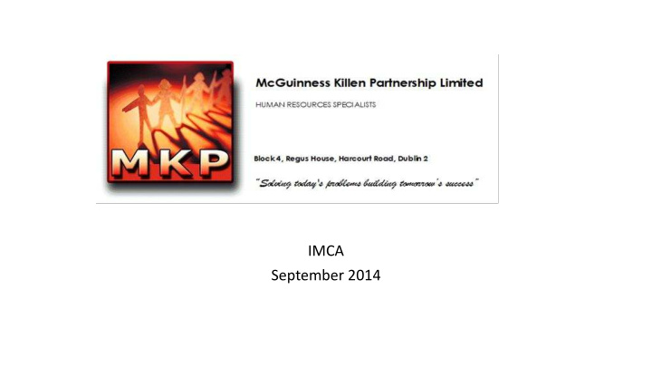 imca september 2014 who we are