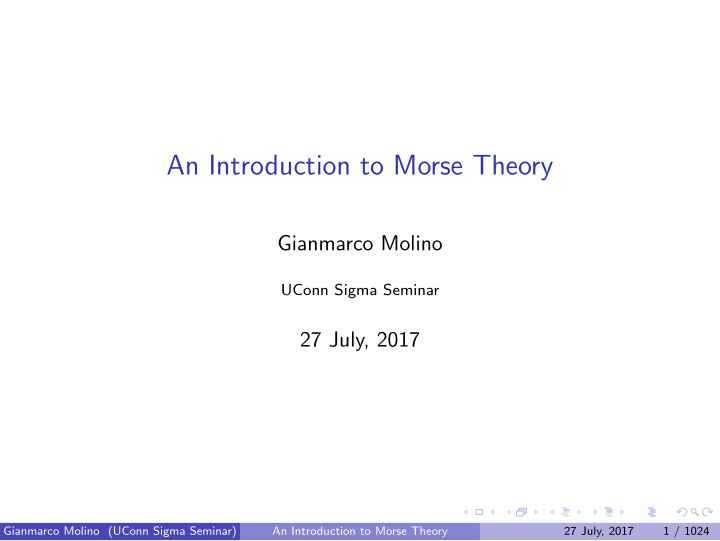 an introduction to morse theory