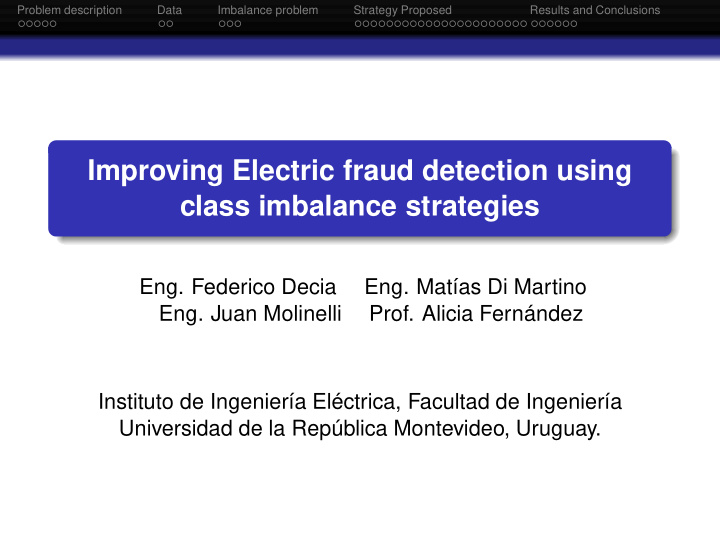 improving electric fraud detection using class imbalance