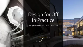 Morgan Heater, P.E., BEMP, LEED AP  .com  Theater In The Round Underground  Client Goals:  1.