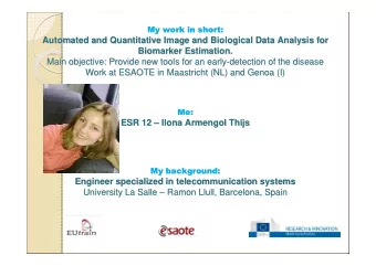 Automated and Quantitative Image and Biological Data Analysis for  r  Automated and Quantitative