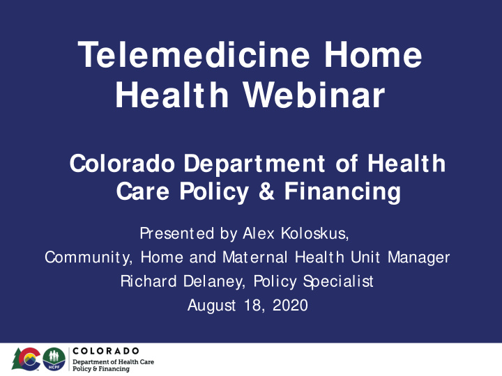 telemedicine home health webinar