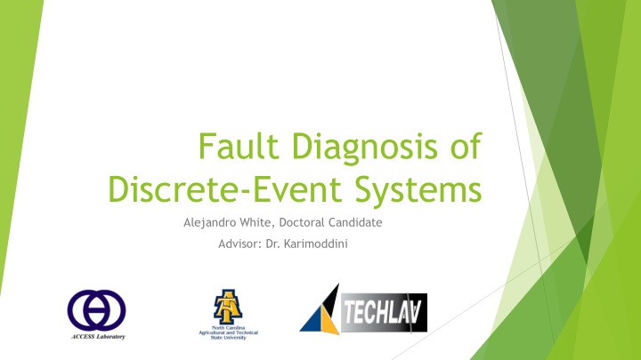 fault diagnosis of discrete event systems