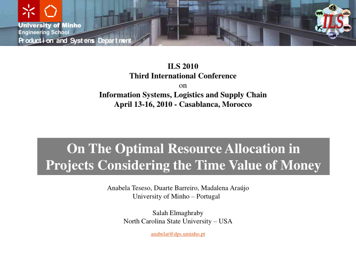 on the optimal resource allocation in projects